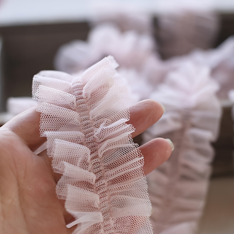 Wedding Pleated Tulle Fabric by the Yard, Pleated Tulle Mesh