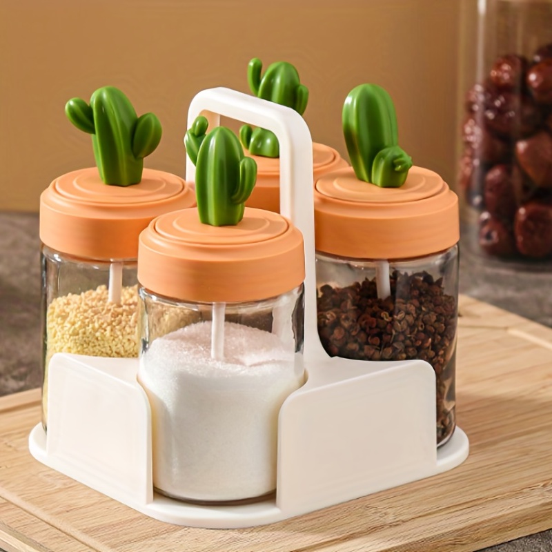 Seasoning Pot Kitchen Spice Pot Cute Glass Seasoning - Temu