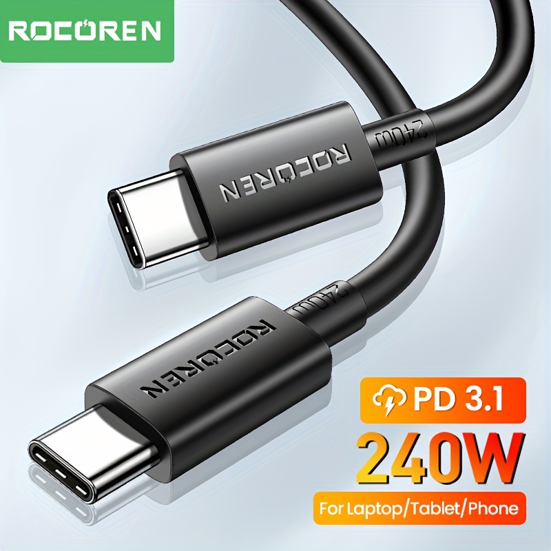 Rocoren 100w / 60w Câble Usb C Vers Type C Usb Pd 3.0 Charge