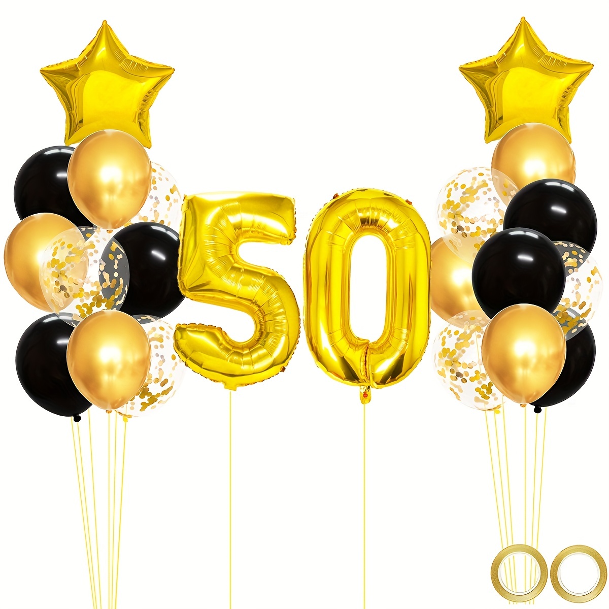25 Uds, Globos Mixtos Dorados Y Negros, Decoraciones Para Fiesta De 50  Cumpleaños, Decoración De Fondo De Cumpleaños De 50 Años, Decoración De  Anivers