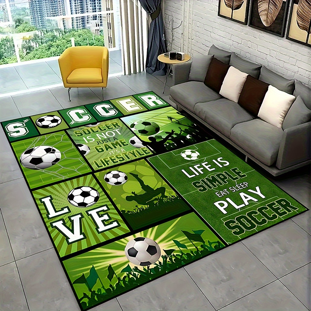 1 pieza Alfombra fútbol patrón moderno con estampado de fútbol piso para  viviendo con, Moda de Mujer