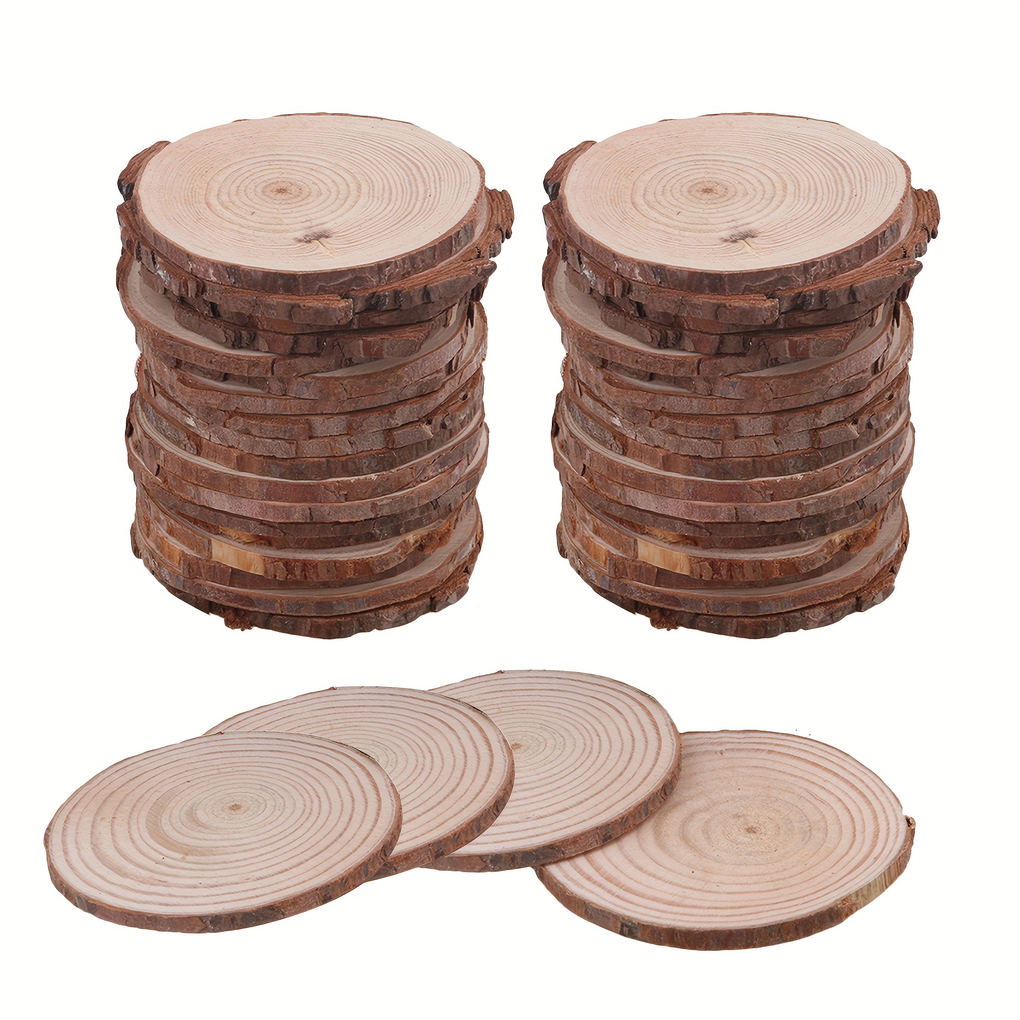 Per Package Round Wooden Coins With Natural Wood Chips Used - Temu