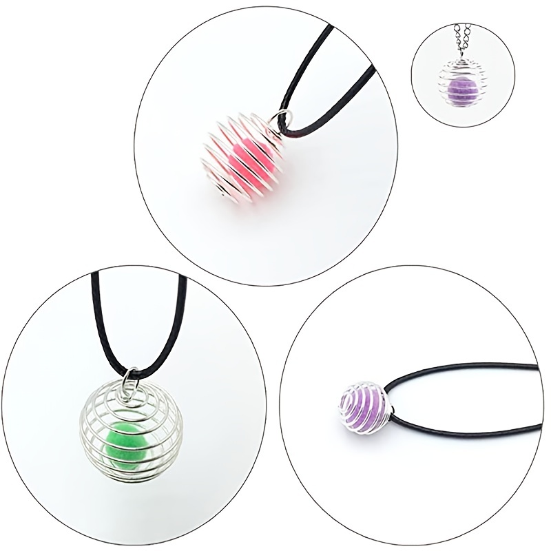 Spiral Crystal Cage Pendant Necklace