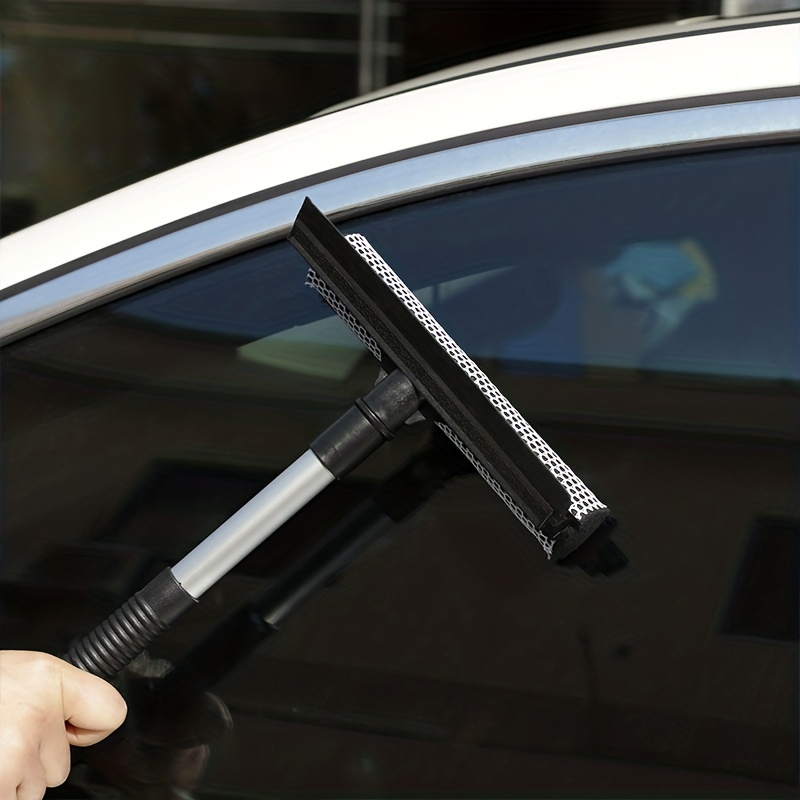 1Pc Portable Rainy Glass Window Cleaning Tool Wiper Extendable Handle Car Side  Mirror Squeegee Telescopic Rearview Mirror Wiper Black/Red