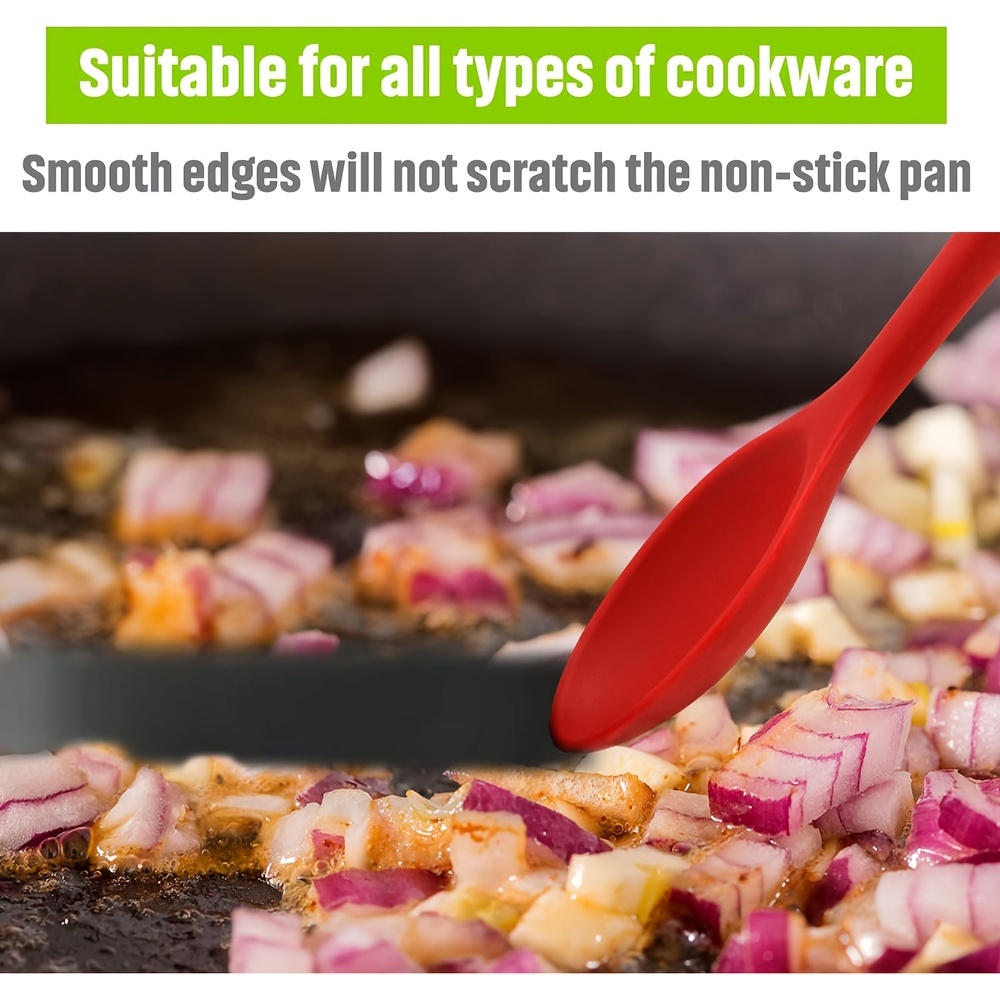 DI ORO - Cucharas de silicona para cocinar, cucharas de cocina grandes para  mezclar, servir y agitar, utensilios antiadherentes resistentes al calor