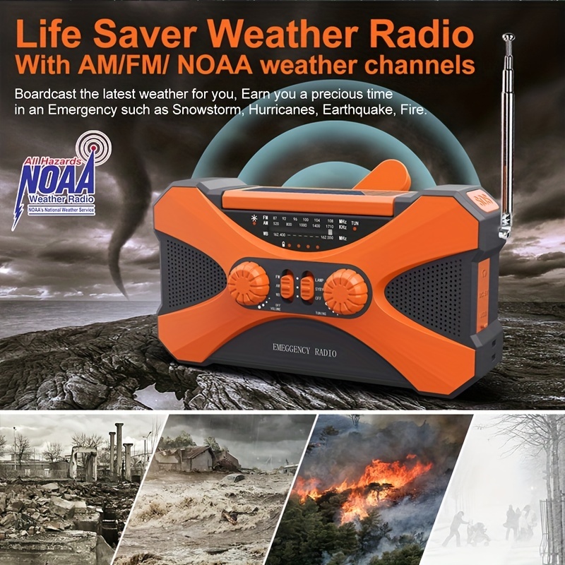 Raddy SW10 Emergency Radio, 10000mAh, AM FM NOAA