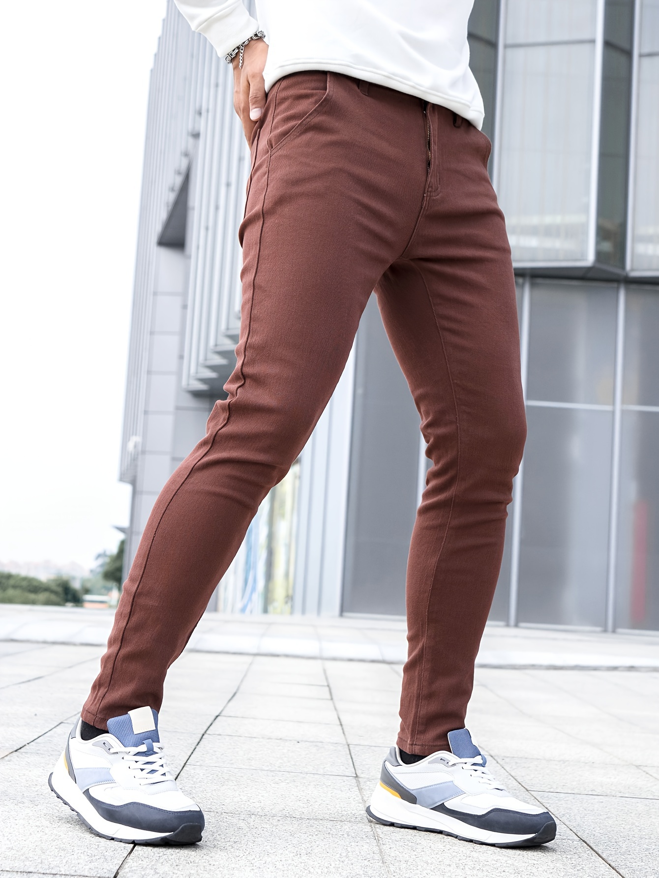 Classic Design High Stretch Jeans Men's Casual Vintage Style - Temu United  Arab Emirates
