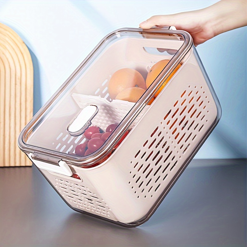 Set Fruit Storage Containers For Fridge With Removable Colanders