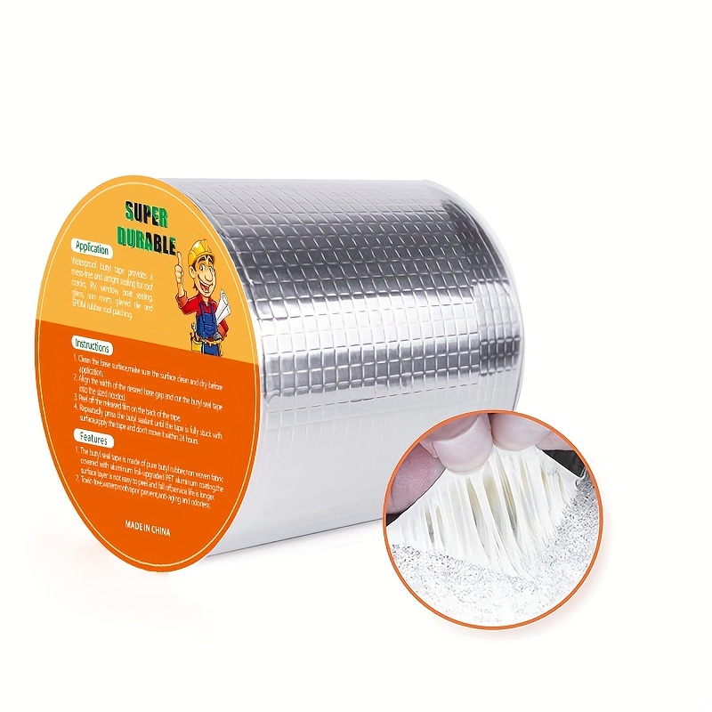 MYAMIA Cintas de goma butílica del papel de aluminio Cinta  impermeable autoadhesiva para calafateo de tuberías de techo Cinta conducta  Super Fix - 5Cm : Industrial y Científico