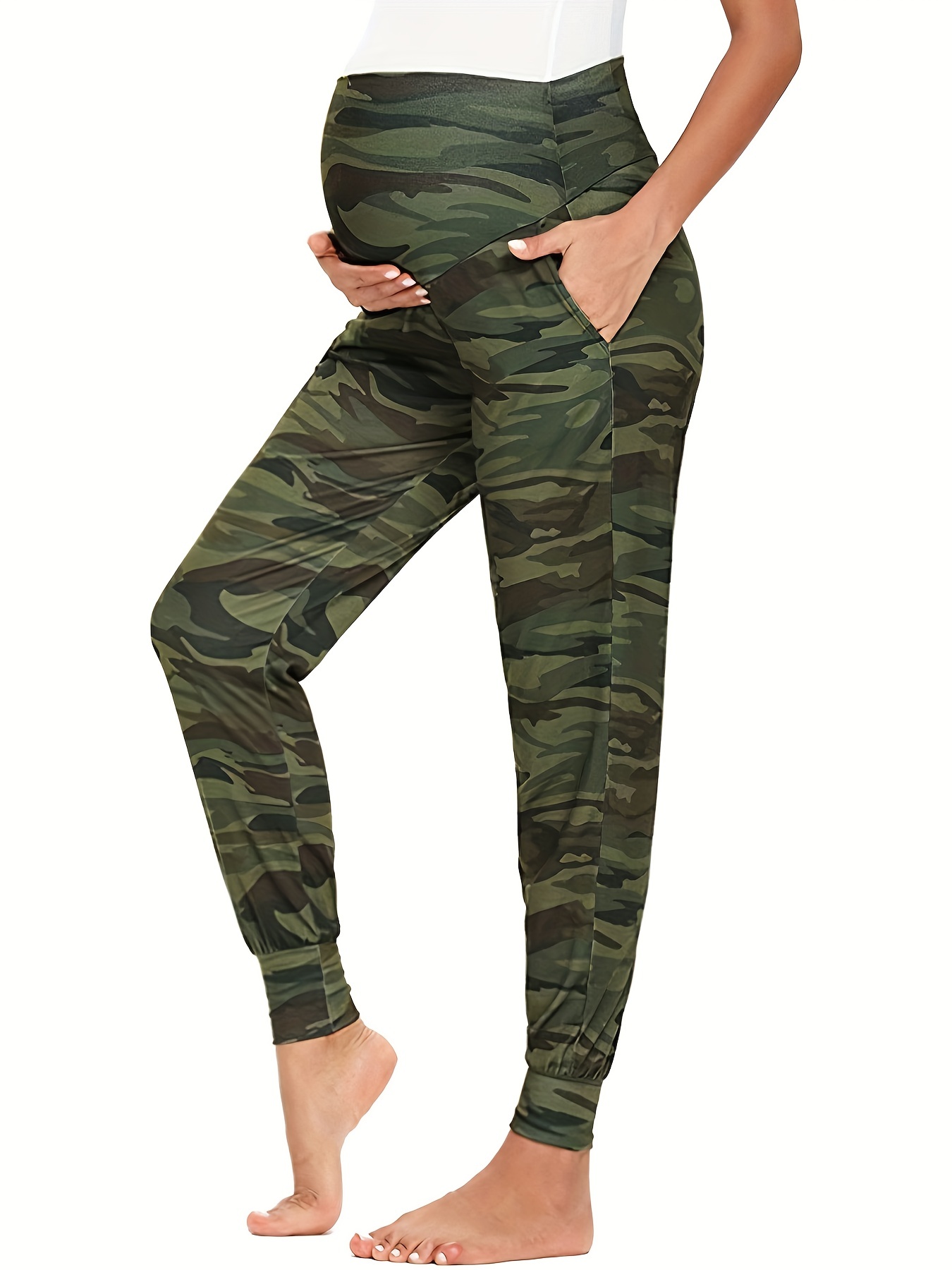 Maternity Camo Pants Tummy Control Joggers