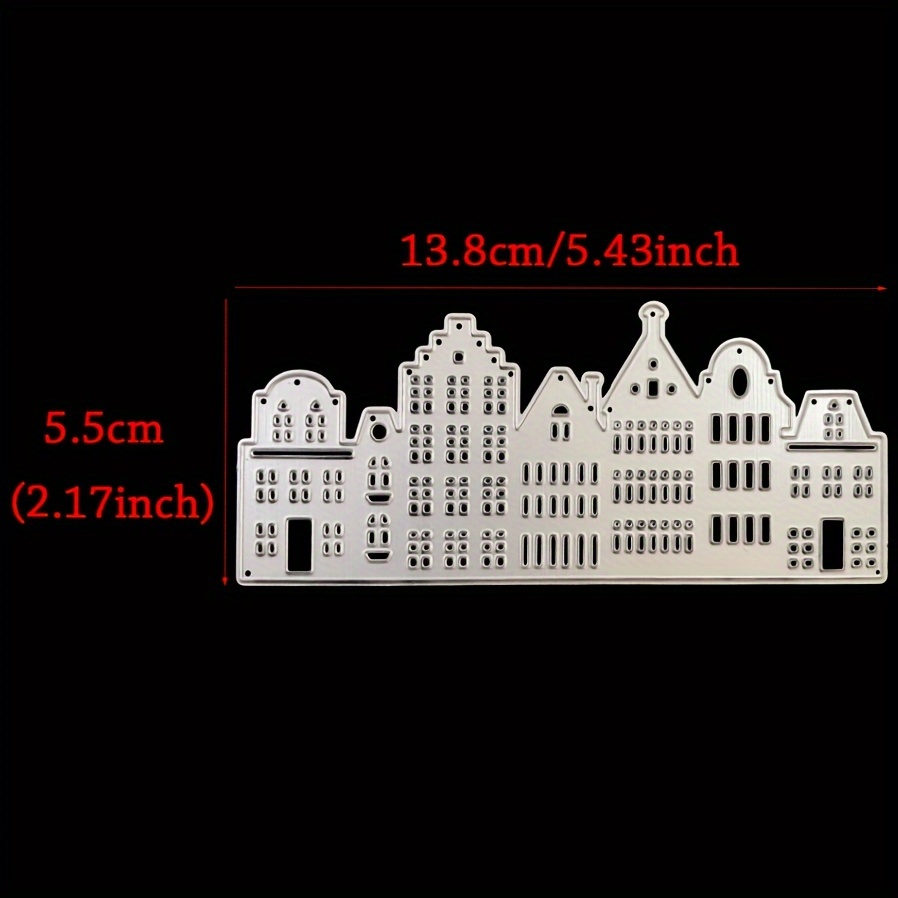 Image of House Silhouette Metal Cutting Dies - Craft Stencils For Home-themed Cards, Scrapbooking & Decor (reusable Architecture Die Templates With Intricate Designs)