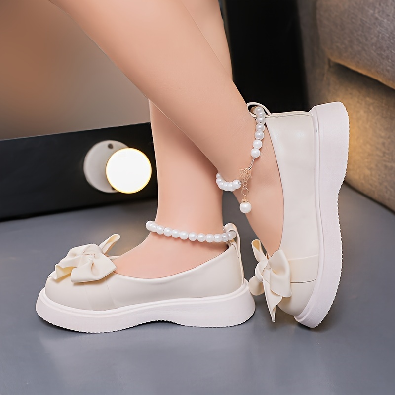 

Trendy Cute Bowknot Shoes For Girls, Breathable Non-slip Dress Shoes For Spring And Summer