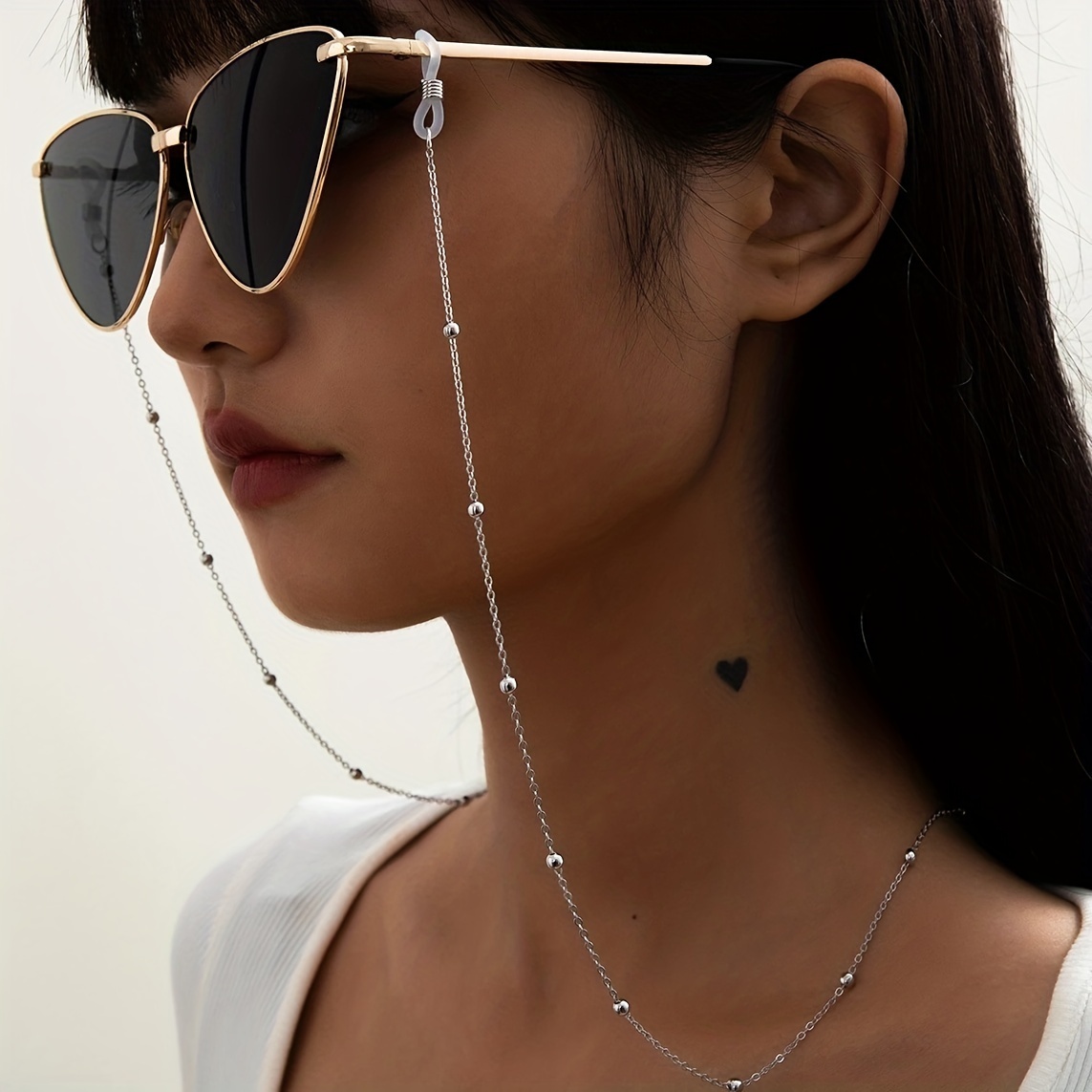 Women Eyeglass Chains Black Acrylic Beads Chains Anti-slip Eyewear Cord  Reading Glasses Rope Fashion