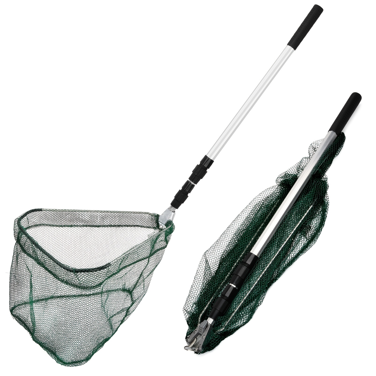 Portable Foldable Fishing Net Telescopic Rod Handle Aluminum - Temu