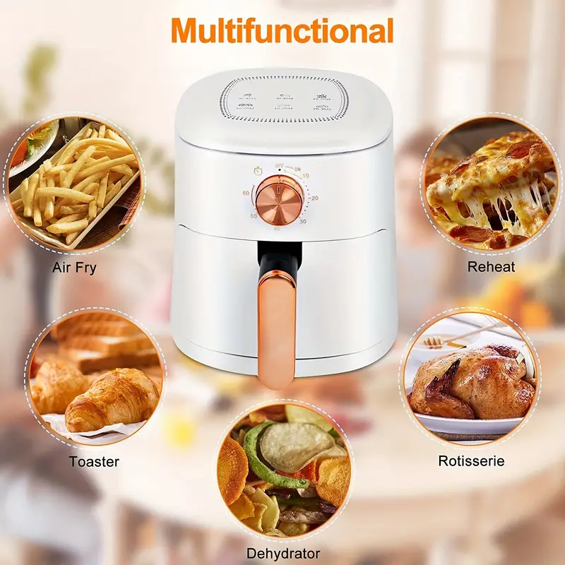 1pc multifunctional air fryer air fryer healthy cooking nonstick user friendly and dual control temperature w 60 minute timer auto shutoff dishwasher safe basket cookware kitchen accessories small appliance details 1