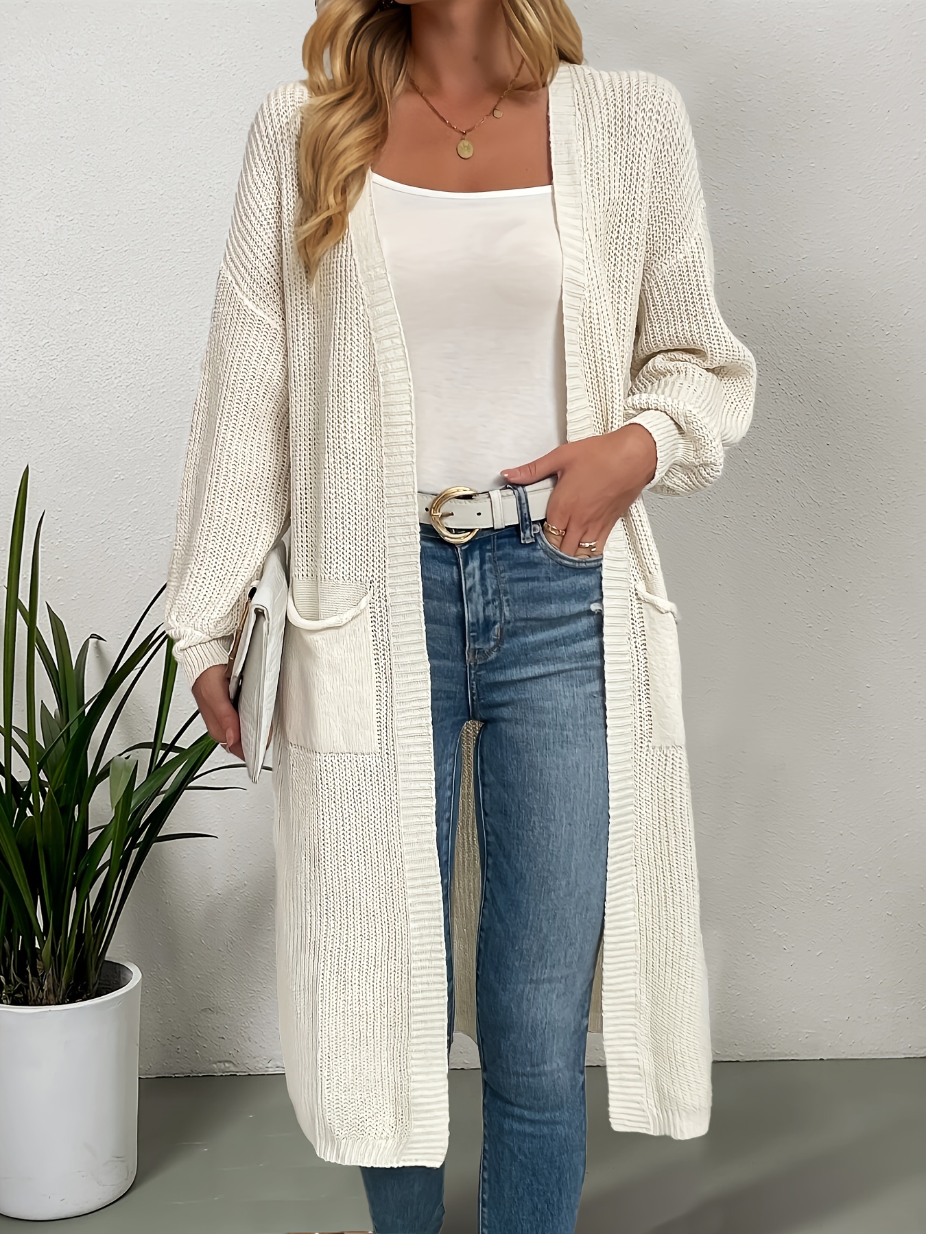 tuduoms Womens Maxi Long Cable Knit Duster Oversized Long Cardigan Sweaters  Soft Lightweight Drape Knit Pocketed Sweater Coat at  Women's  Clothing store