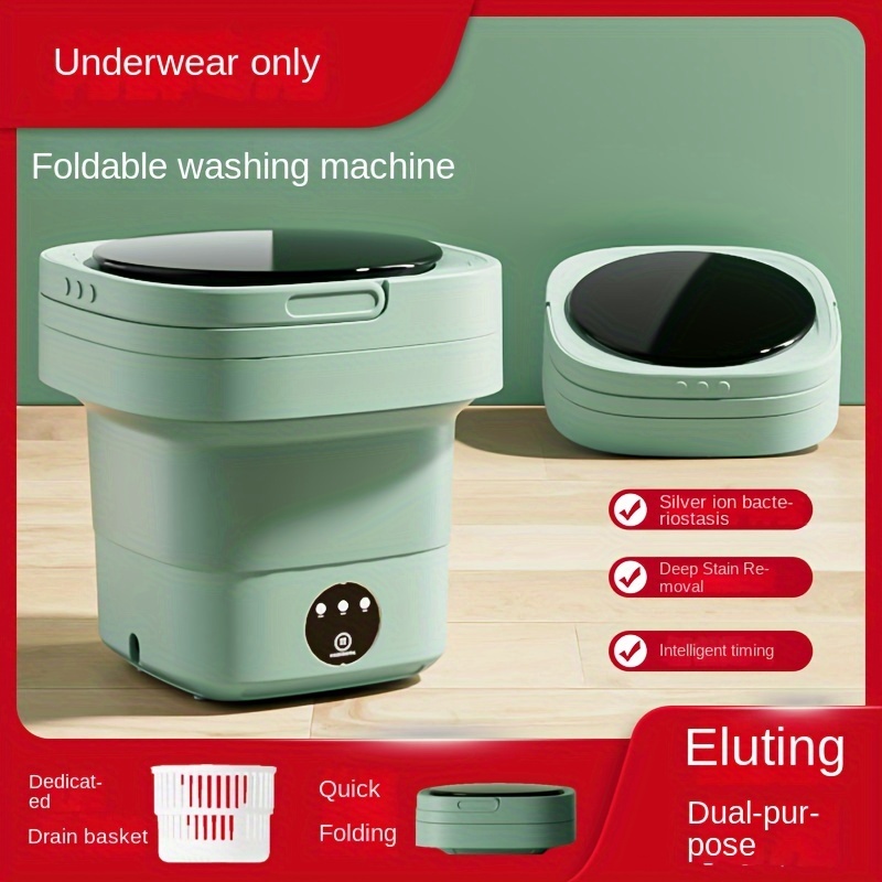 1pc Folding Washing Machine, Mini Washing Machine, Portable Washer For  Travel Use, Underwear Bra Socks Washing Machine For Home Use, 8L Large  Capacity