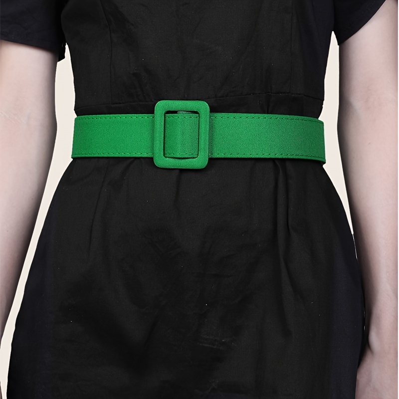 Square Buckle Belt - Green