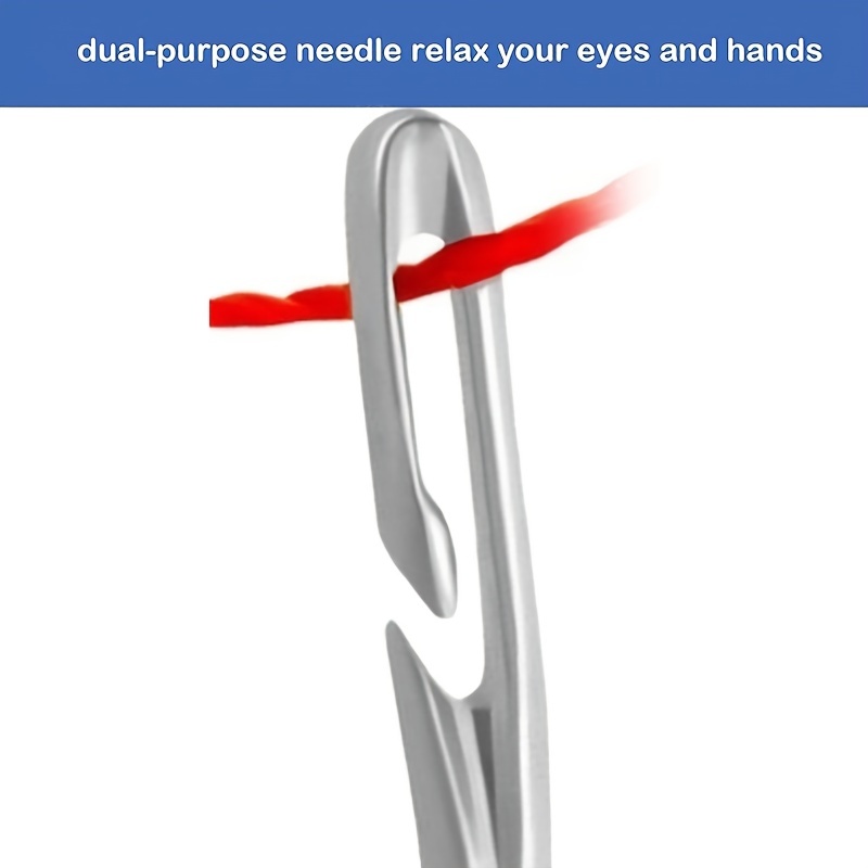 Hand Sewing Needles With Wooden Storage Box Big Eye Needle - Temu
