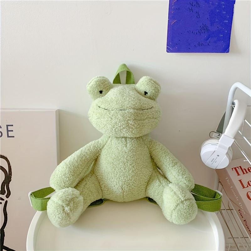 Cute Green Frog Backpack Cartoon Plush Backpack Girl Birthday Gift