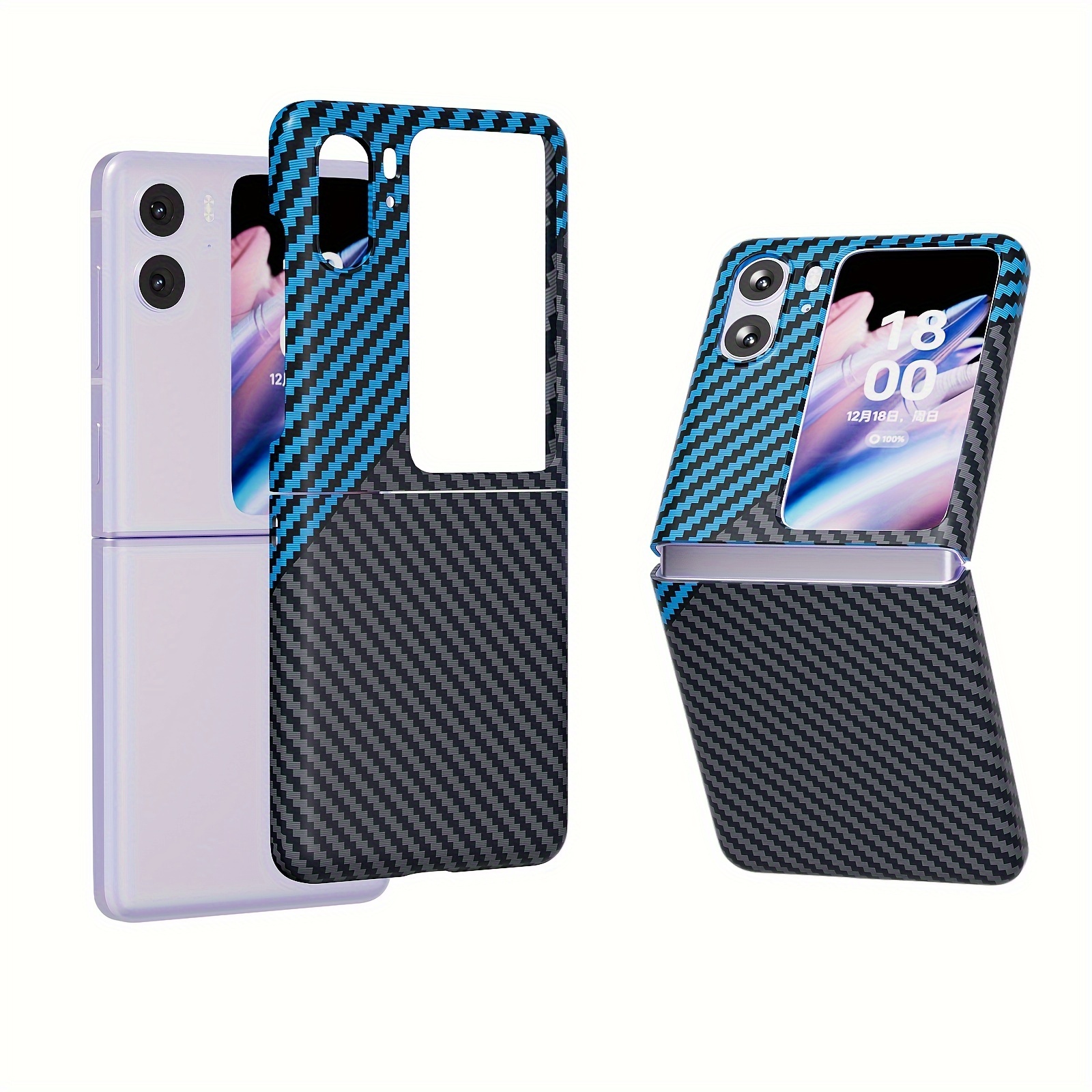 TEMU Phone Case: For Oppo Flip Carbon Brazing Dimension Fits The Ultra-thin Folding Screen Protection Case Of The Mobile Phone Shell