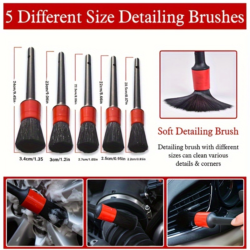 Car Wheel Brush Kit Car Detail Kit Includes Soft Wheel Brush - Temu