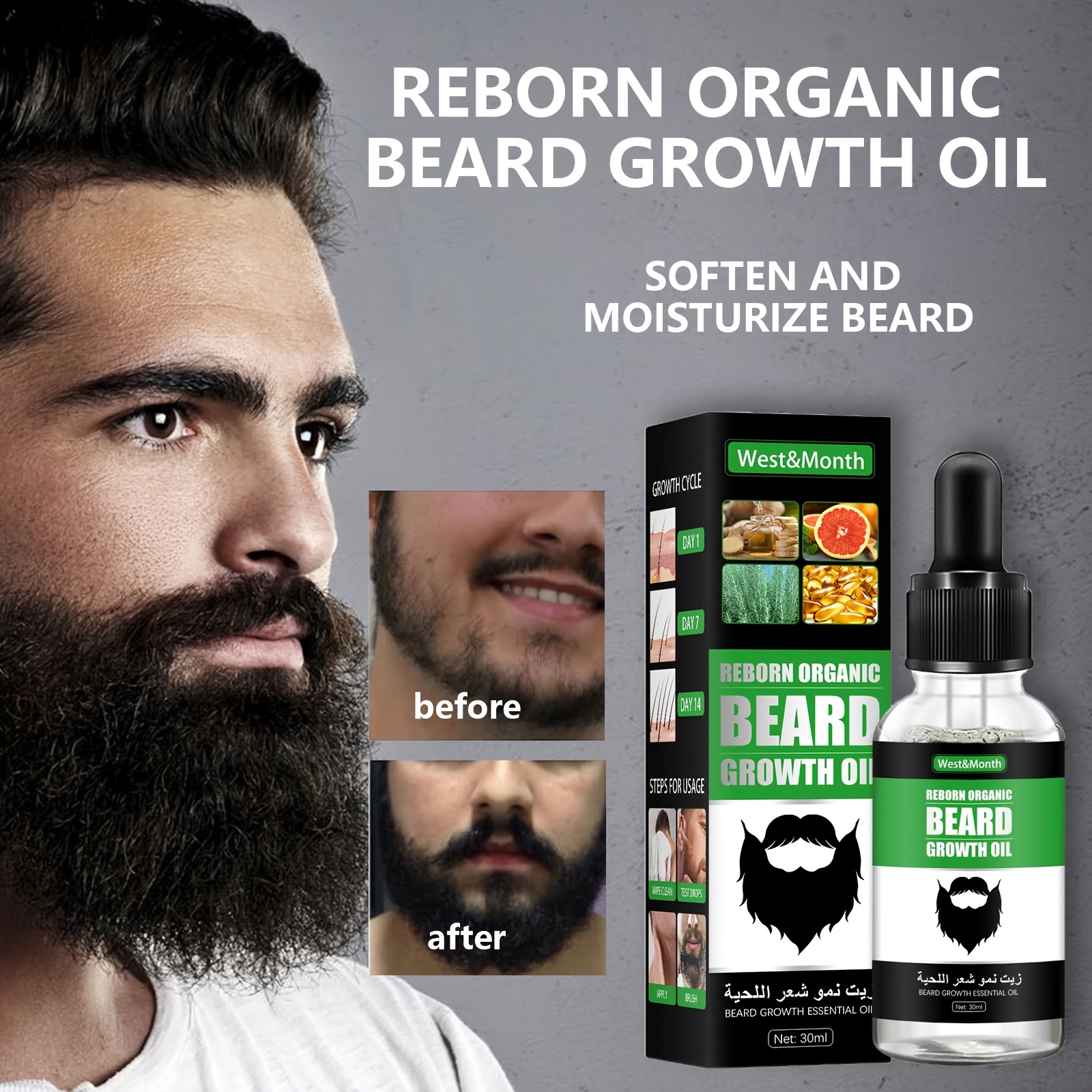 Beard Hair Growth Essential Oil - Free Returns Within 90 Days - Temu