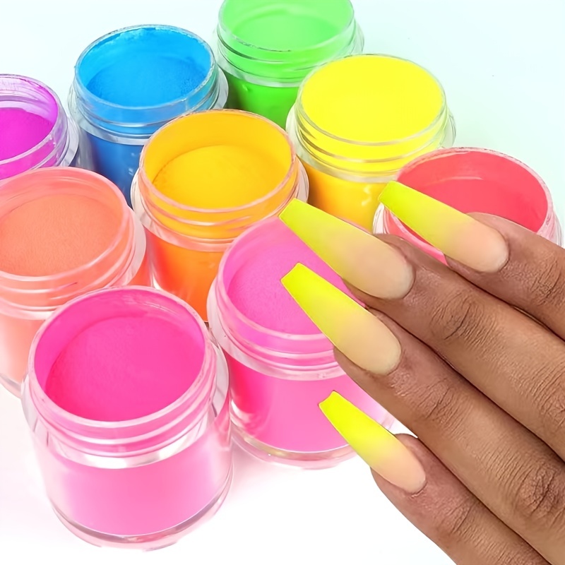 Acrylic Fluorescent Powder Glow In the Dark All Series Dipping Nail Powder  DIY Nutural Dry Dipping System Nail Accessories