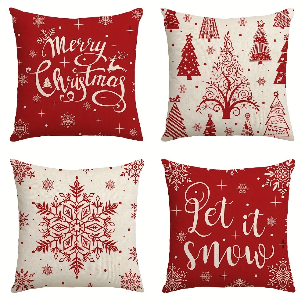 Festive Christmas Truck Pine Tree Snowflake Throw Pillow Cover - Soft Linen  Blend, Single Sided Printed, Perfect For Living Room, Bedroom, Party  Supplies, Sofa, And Home Decor - No Pillow Insert Included - Temu