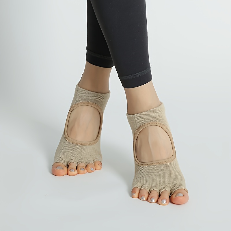 Women's Professional Five-toe Yoga Socks - Non-slip Grip Breathable Open-toe Design For Pilates, Gym Workouts & Training, , Fitness , Antislip Construction
