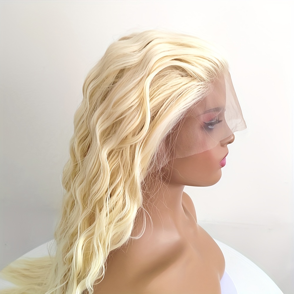 13 3 Blonde Lace Front Wig Deep Wave Blonde Color Synthetic Temu