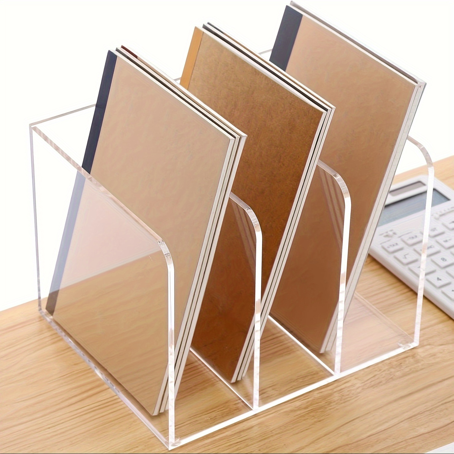 Clear Acrylic Magazine File Holder Desk Organizer For Office - Temu