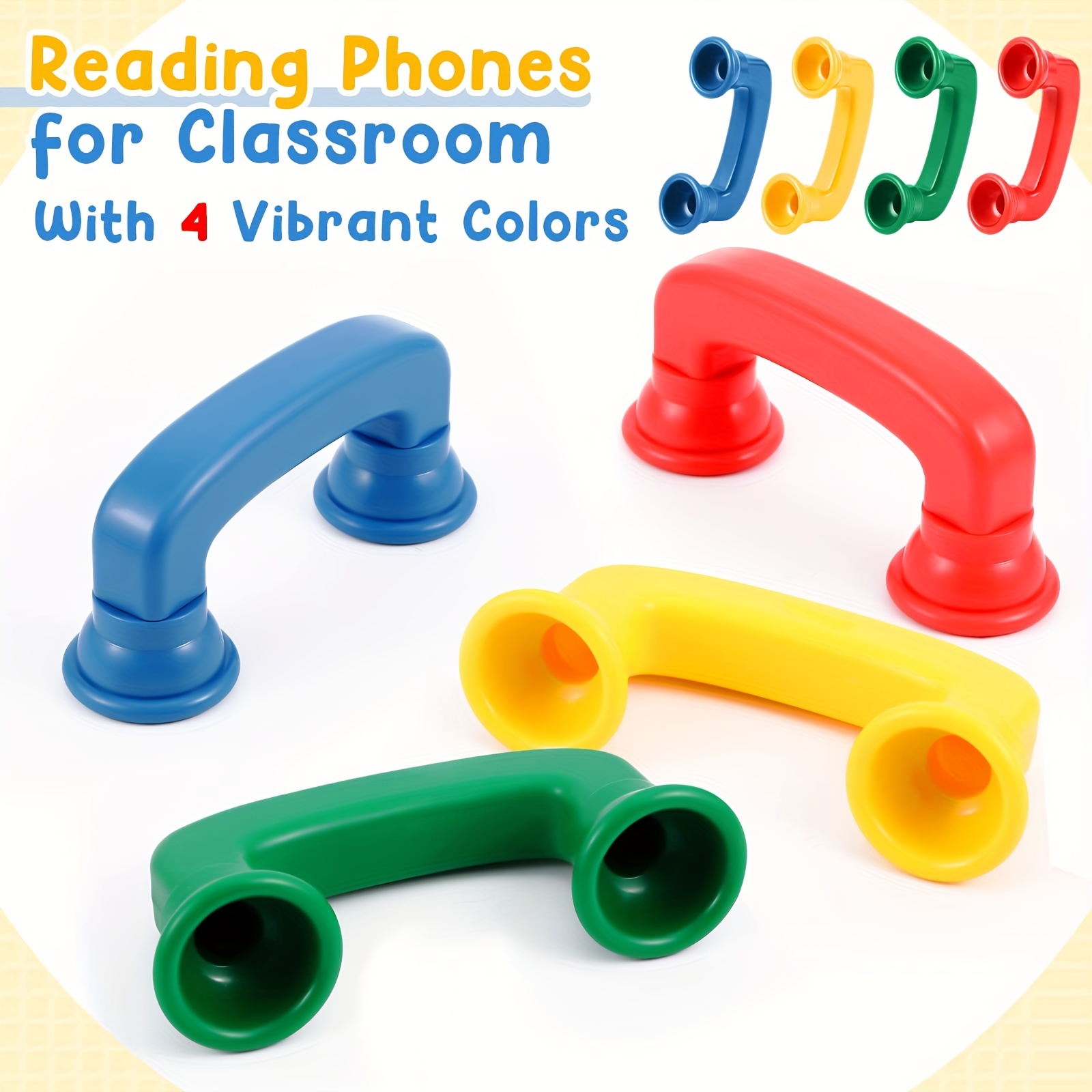 Yeaqee 12 Pcs Blue Reading Phones Classroom Tattle Auditory Feedback Phone  Preschool Kindergarten Speech Therapy Toys Tools Reading Aid for