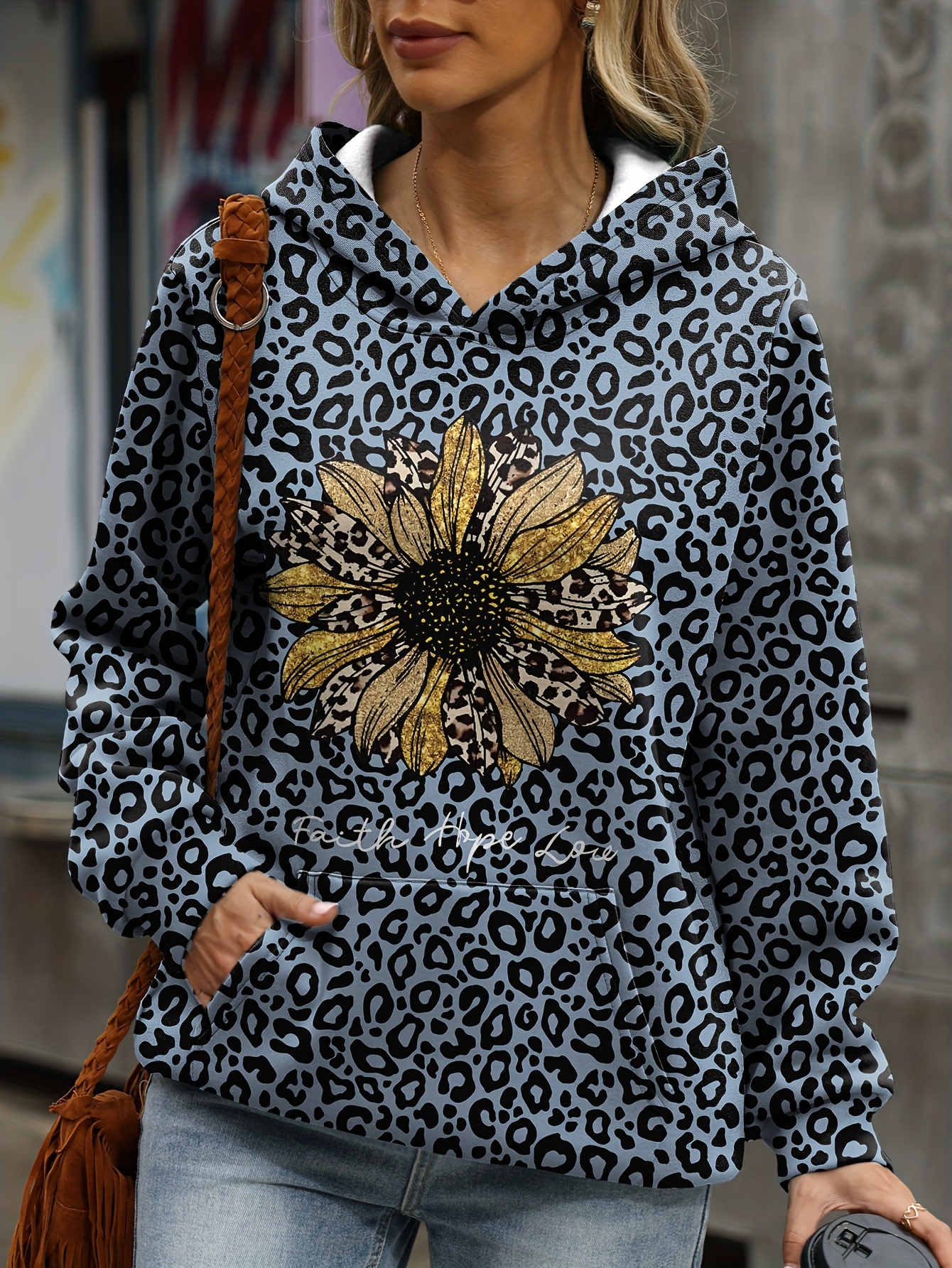 Animal print hoodie hotsell