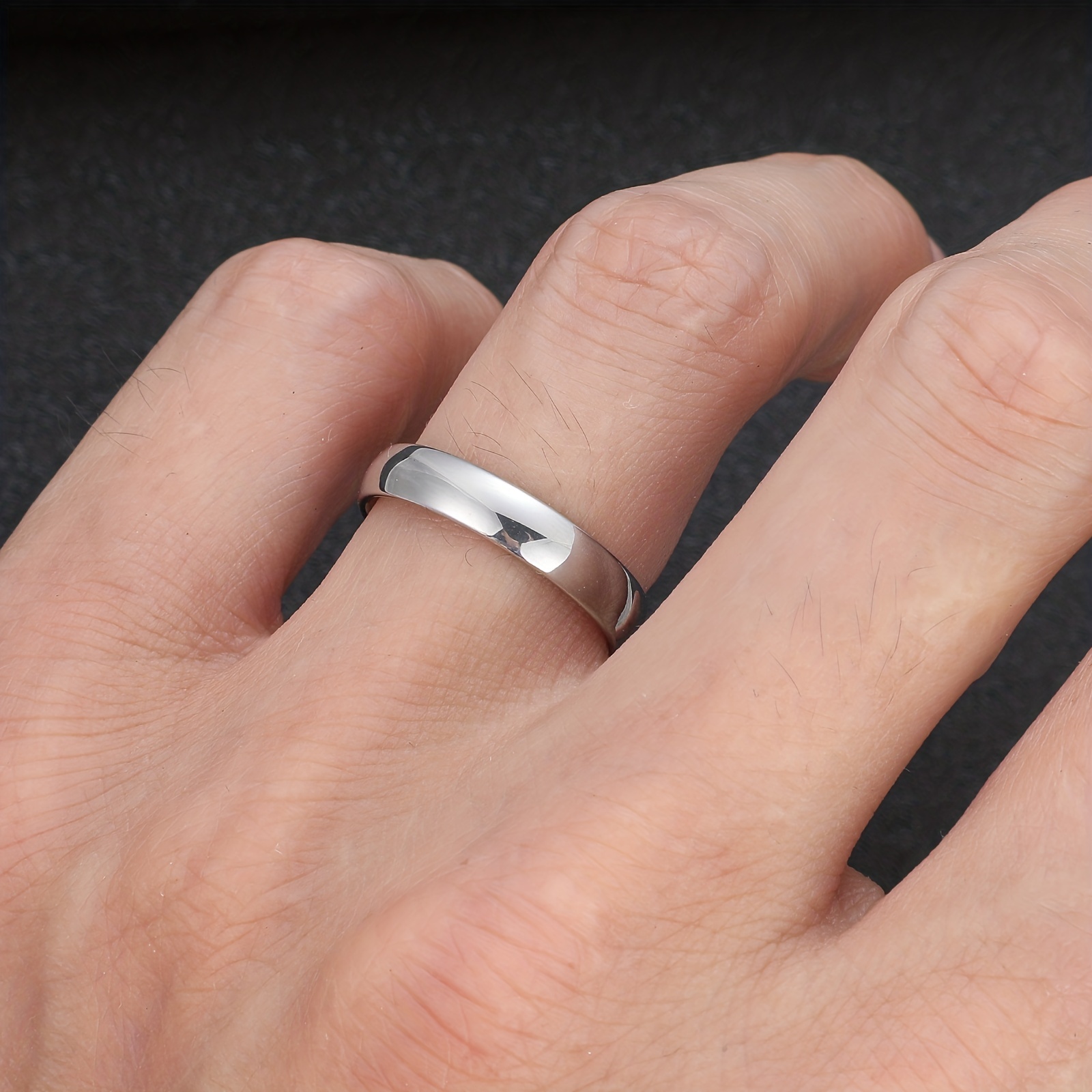 Titanium Steel Ring Non Fading Solid Ring 4 Sizes