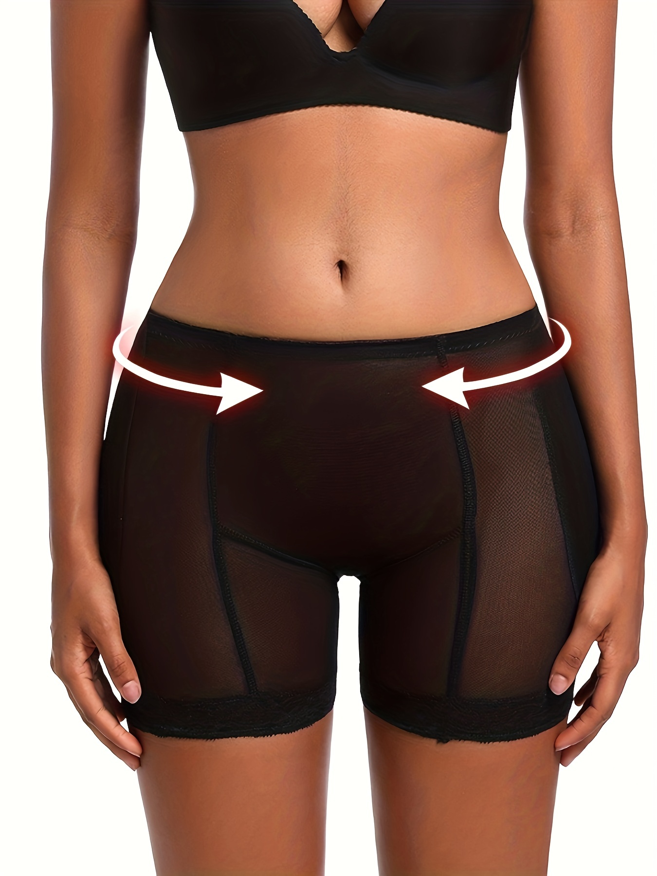 Contrast Mesh Shaping Shorts Tummy Control Compression Butt - Temu