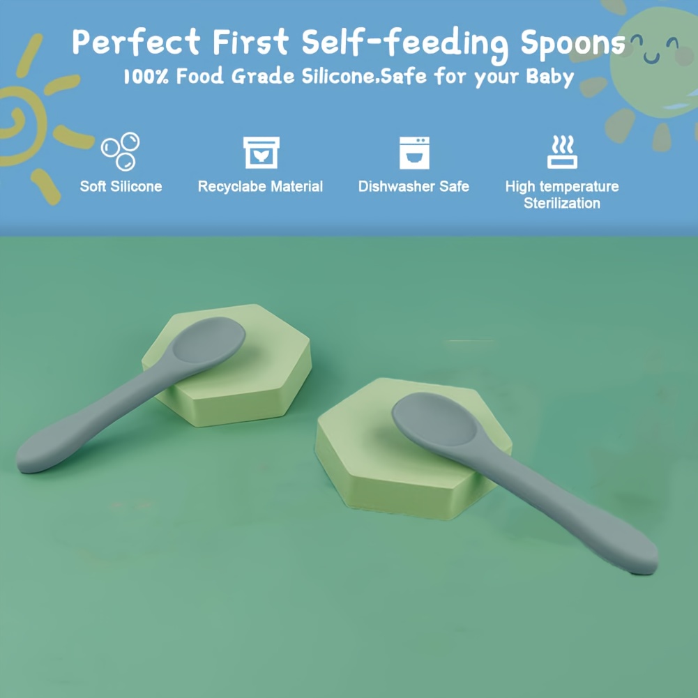 Baby Spoons Eco-friendly and Food Safe Silicone Feeding and 