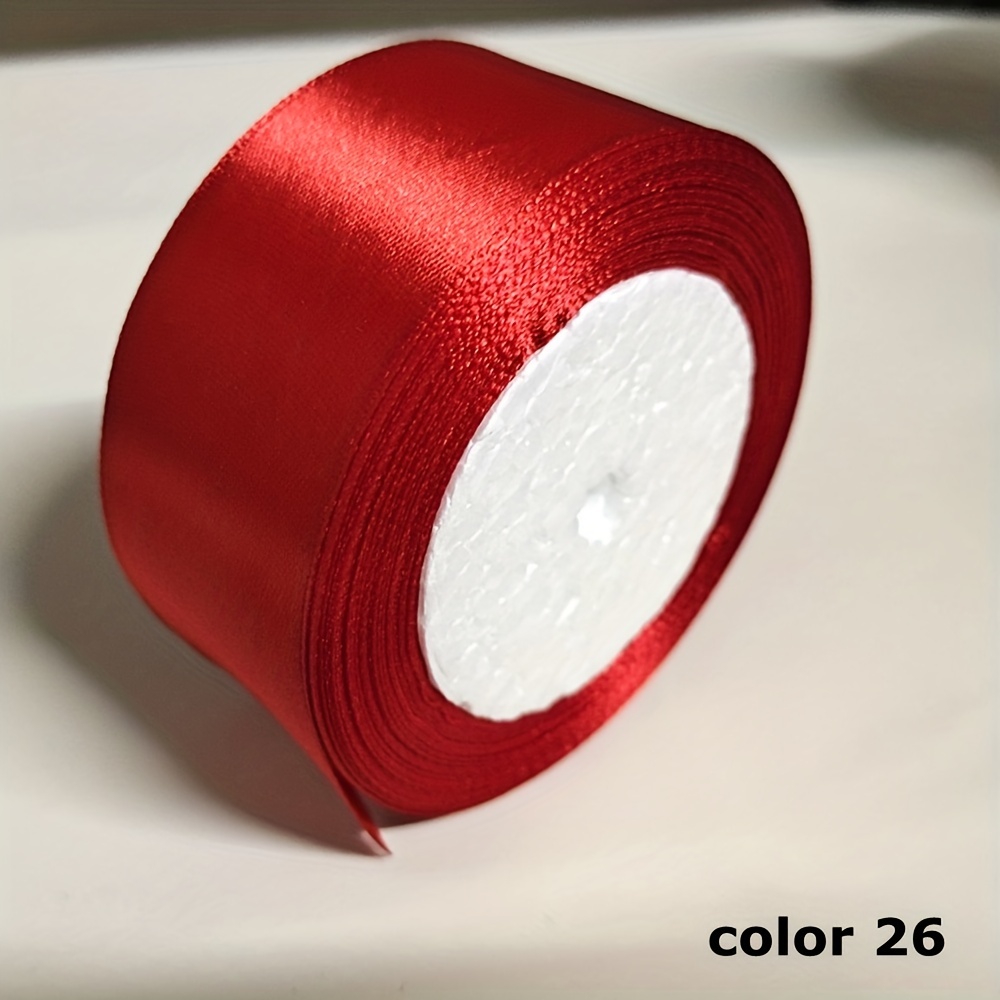 Solid Color Satin Fabric Ribbon (red, 1/2 x 25 Yards)