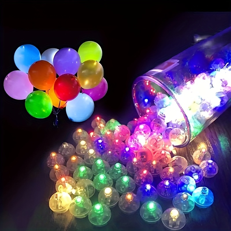 LED Balloon Lumière, 100 PCS LED Ballons Lampes Lumineuses, Boule Mini Rond Ballons  LED Lumière, pour