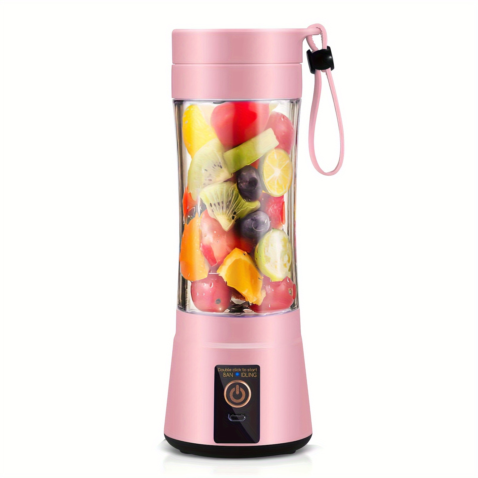 Portable Blender Cup,Electric USB Juicer Blender,Mini Blender Portable  Blender For Shakes and Smoothies, juice,380ml, Six Blades Great for  Mixing,pink