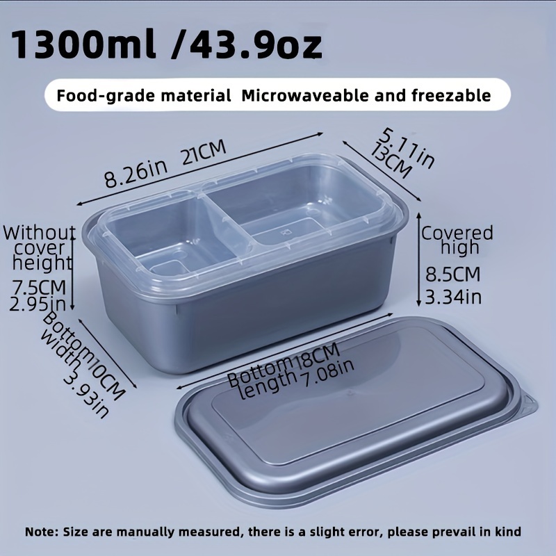 3 Compartment 33 oz. Rectangular Black Containers and Lids, Case