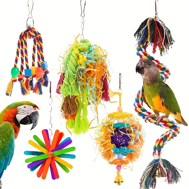5pcs Parrot Chewing Toys Bird Toy Set