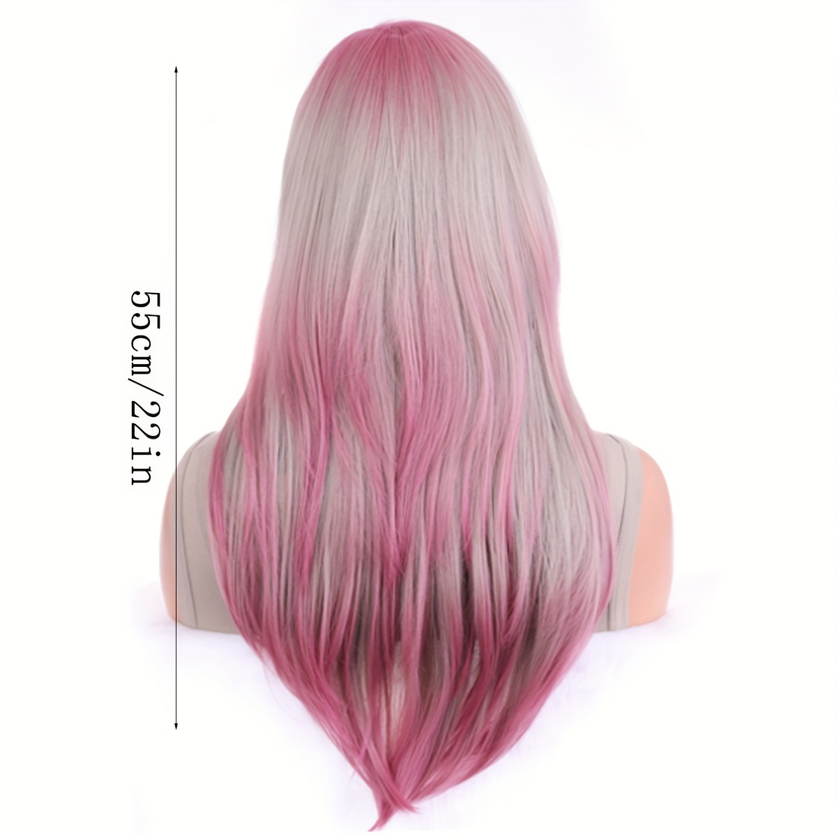 Ombre Long Curly Synthetic Wig With Bangs Heat Resistant Fashionable