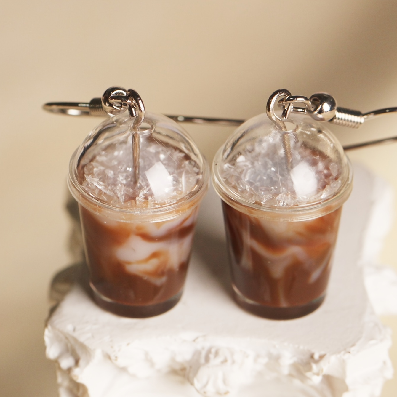 

Ice Coffee Dangle Earrings Stylish Acrylic Ear Jewelry Niche Chic Drop Earrings For Women