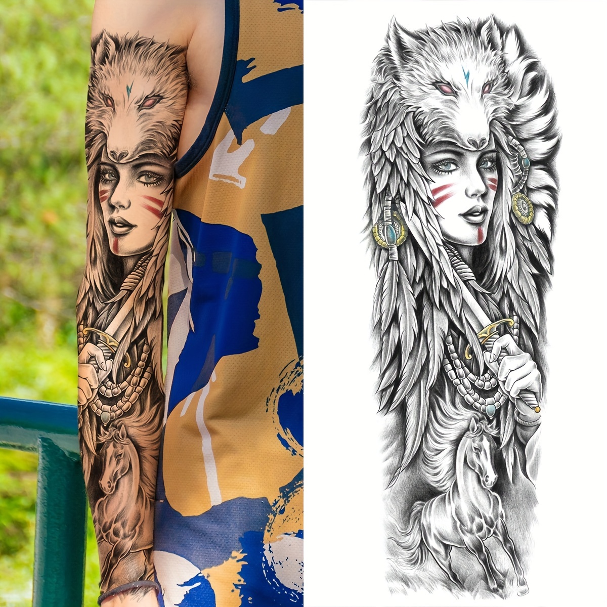 Set Di 10 Adesivi Temporanei Personalizzati Con Tatuaggi Animali  Minimalisti (volpe, Lupo, Aquila, Leone, Ecc.) Per Braccia, Clavicola,  Schiena, Ecc. Impermeabile