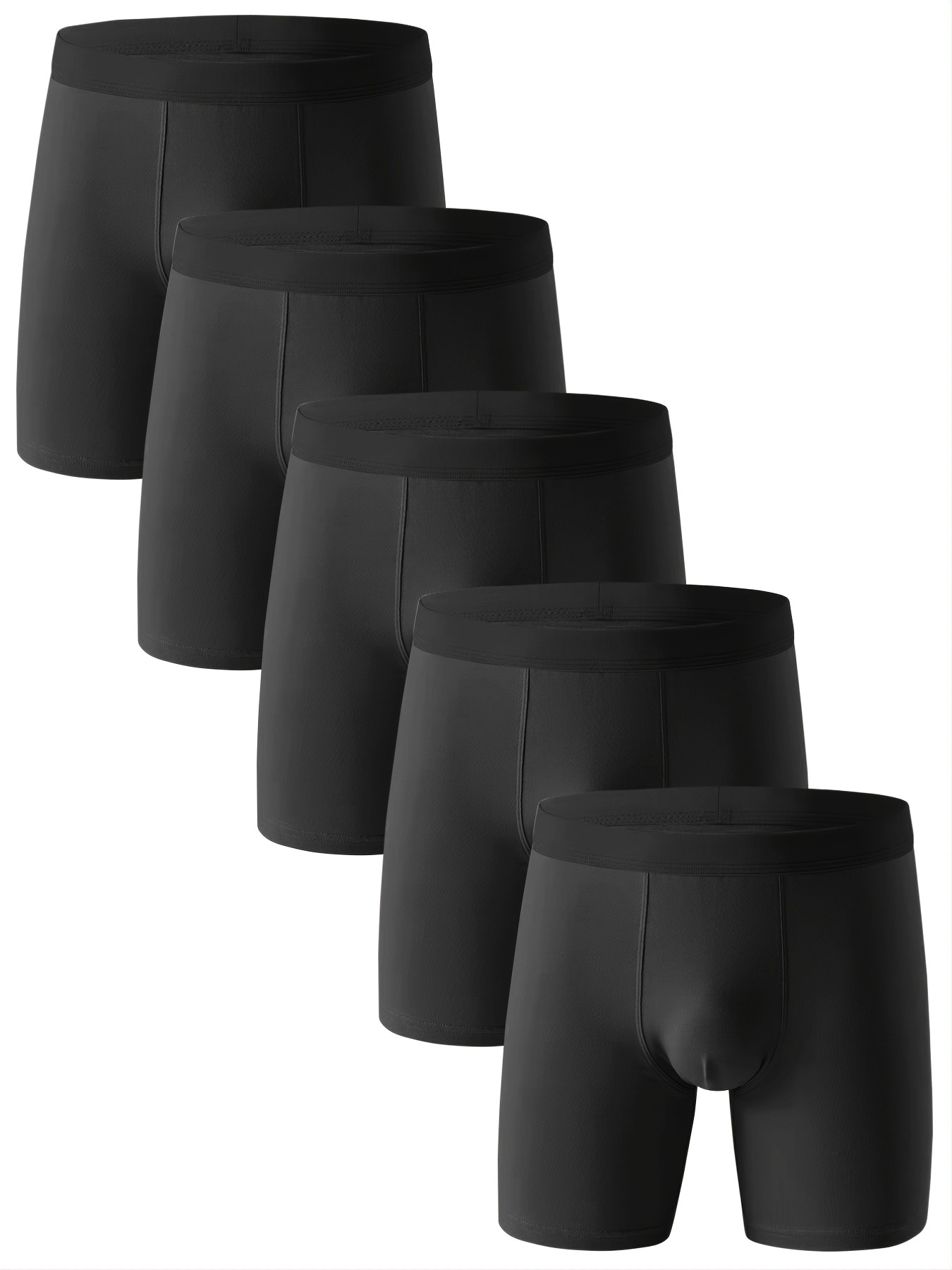 Men's Solid Black Cotton Boxers Underwear - Temu