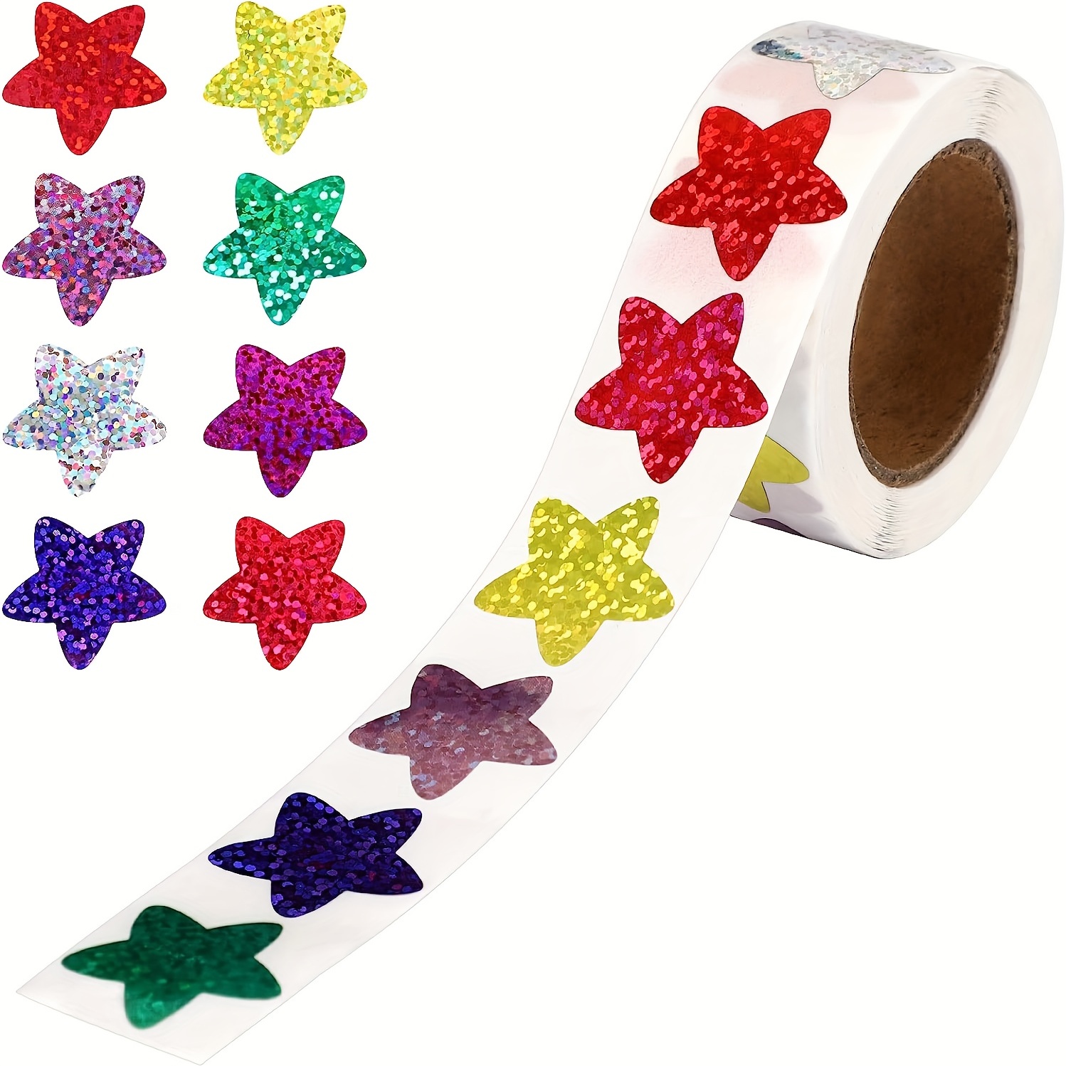 Small Foil Star Stickers - 9 Colors Foil Star Metallic Stickers for Kids  Reward Self-Adhesive Holographic Star Sticker Reward Labels for DIY Crafts