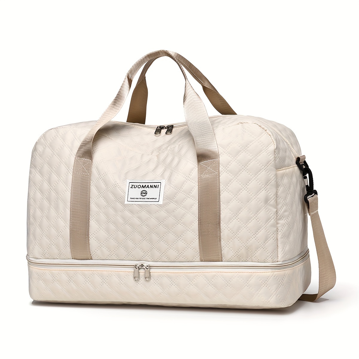 lightweight argyle pattern luggage bag large capacity travel duffle bag portable overnight bag details 24