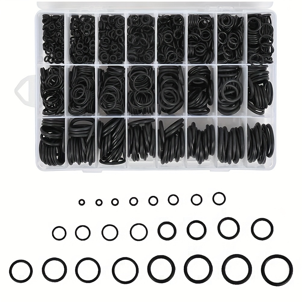 TEMU 1200pcs O Ring Kit 24 Sizes O Rings Assortment -ring Sealing Gasket Washer Seal Assortment Set Nbr Metric O-ring Assortment Kit For Plumbing, Gas, Automotive And Faucet Repair Od 6mm-28mm