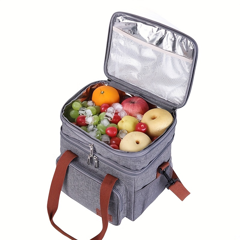 Lunch Bag for Women Men Double Deck Lunch Box - Leakproof